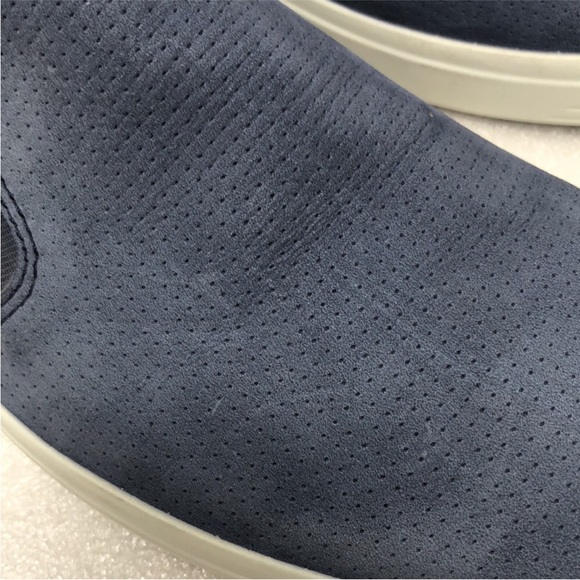 ECCO Sneakers Blue Suede Business Casual Comfortable Men’s Size EU 44 US 10-10.5 - Picture 12 of 13